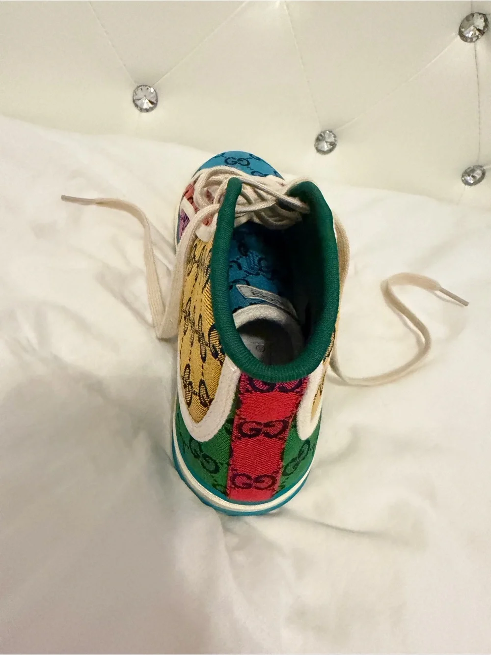 Gucci Kids Multicolor High-Top Logo Canvas Sneakers